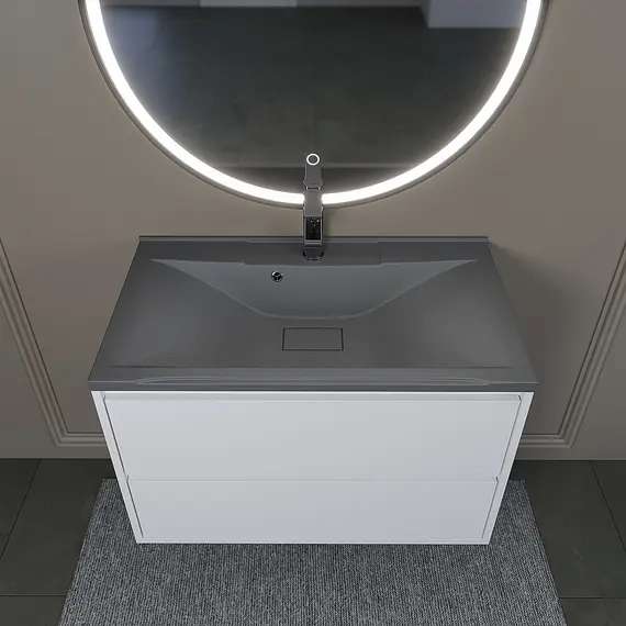 Раковина для ванной кварцевая Uperwood Elen Quartz 80  серая матовая (серый шелк)