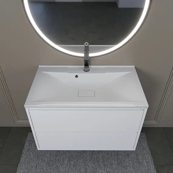 Раковина для ванной кварцевая Uperwood Elen Quartz 80 белая матовая (жасмин)