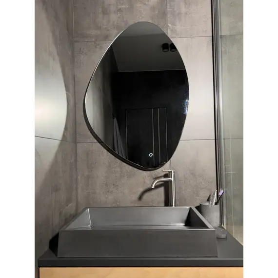 Раковина накладная бетонная Uperwood Mariana 60х40х12 см, прямоугольная, графит