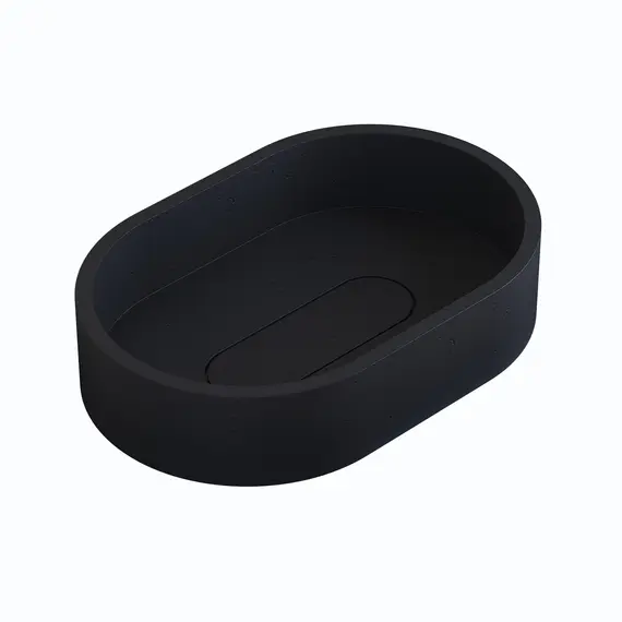 Раковина накладная бетонная Uperwood London 60х40х15 см, овальная, черная