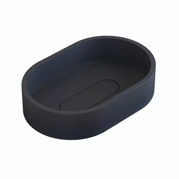 Раковина накладная бетонная Uperwood London 60х40х15 см, овальная, графит