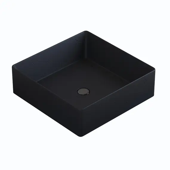 Раковина накладная бетонная Uperwood Square 39х39х12 см, квадратная, черная