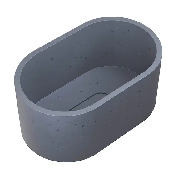 Раковина накладная бетонная Uperwood Venice 56х34х26 см, овальная, графит