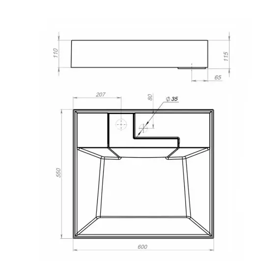 Раковина над стиральной машиной Uperwood Top 60х55х11 см, белая глянцевая