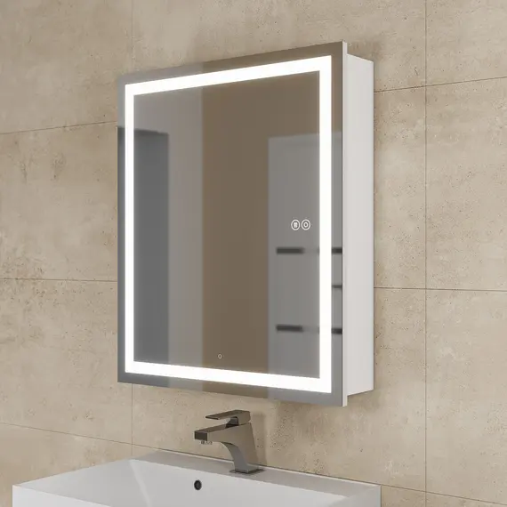 Зеркало шкаф с подсветкой  Uperwood Tanos, белое