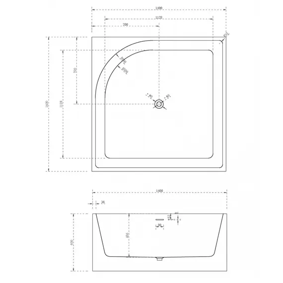 Акриловая ванна ABBER AB9337 140х140