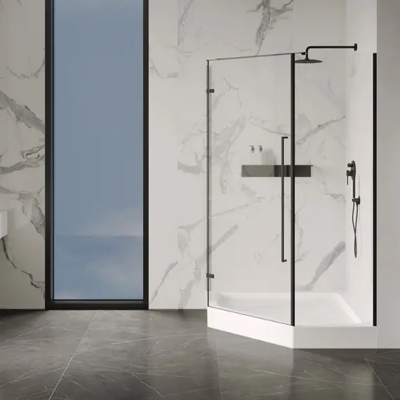 Душевой поддон ABBER AD3B080/AD3B090 трапеция, акриловый, белый