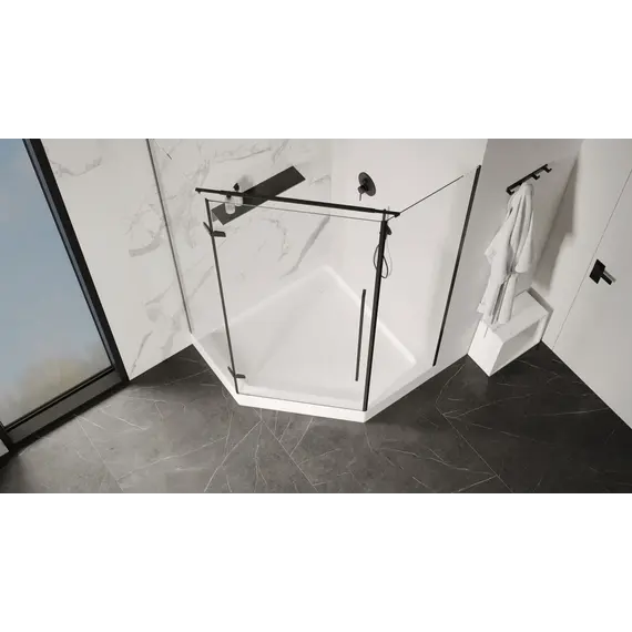 Душевой поддон ABBER AD3B080/AD3B090 трапеция, акриловый, белый