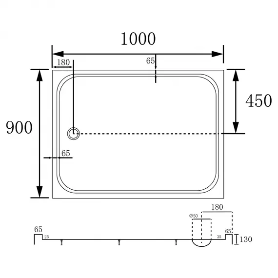 Душевой поддон ABBER AD3C прямоугольный, акриловый, белый