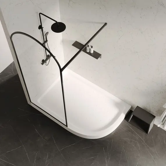 Душевой поддон ABBER AD3E109 L 100х90 асимметричный, акриловый, белый