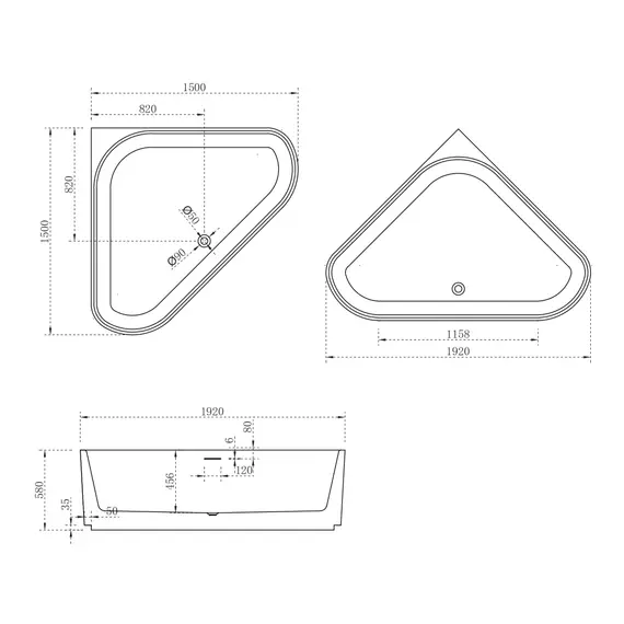 Акриловая ванна ABBER AB9446MW  150х150 белая матовая