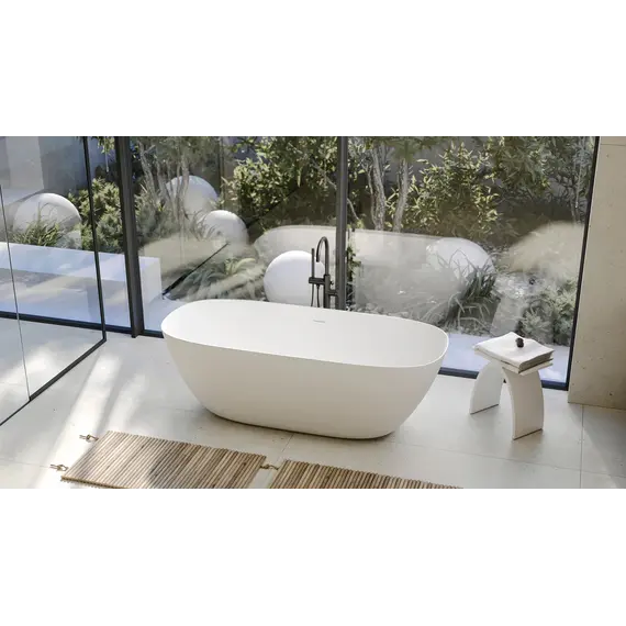 Ванна из искусственного камня ABBER Stein AS9612-1.7 белая матовая 170х72