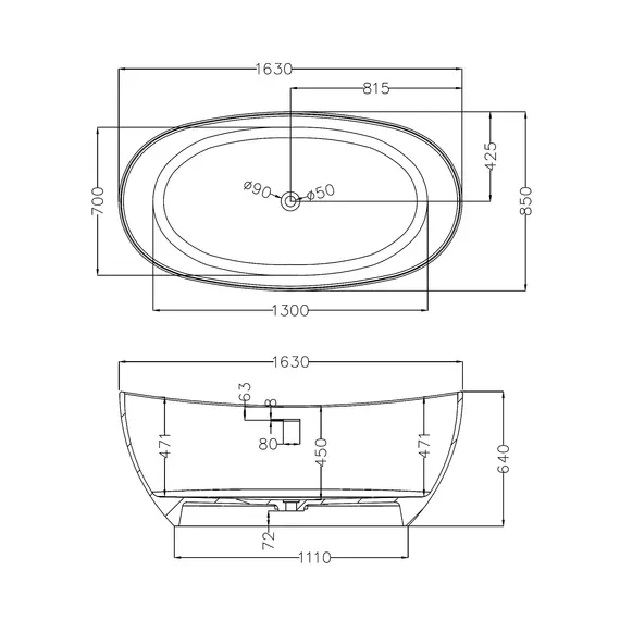 Карбоновая ванна ABBER Karbon AK9001-1.7  170х75