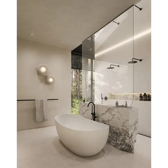 Ванна из искусственного камня ABBER Stein AS9615 белая матовая