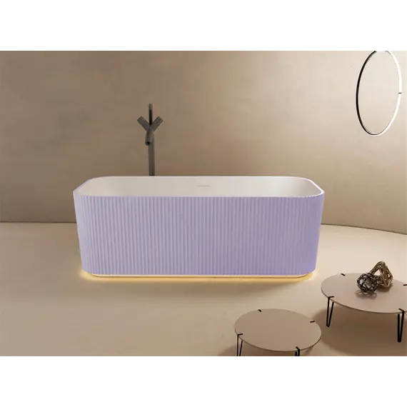 Ванна из искусственного камня ABBER Stein AS9663Violett фиолетовая 170*75