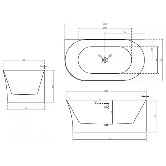 Акриловая ванна ABBER AB9258  L/R