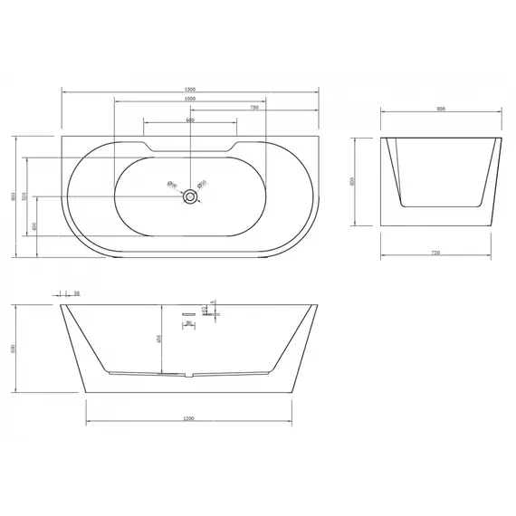 Акриловая ванна ABBER AB9296