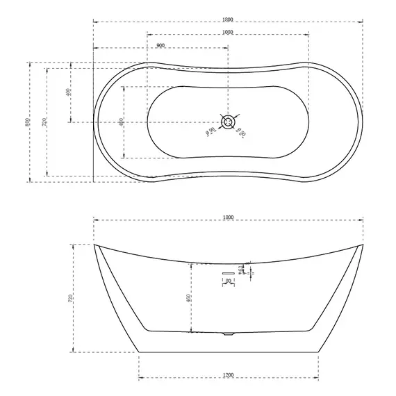 Акриловая ванна ABBER AB9322 180*80