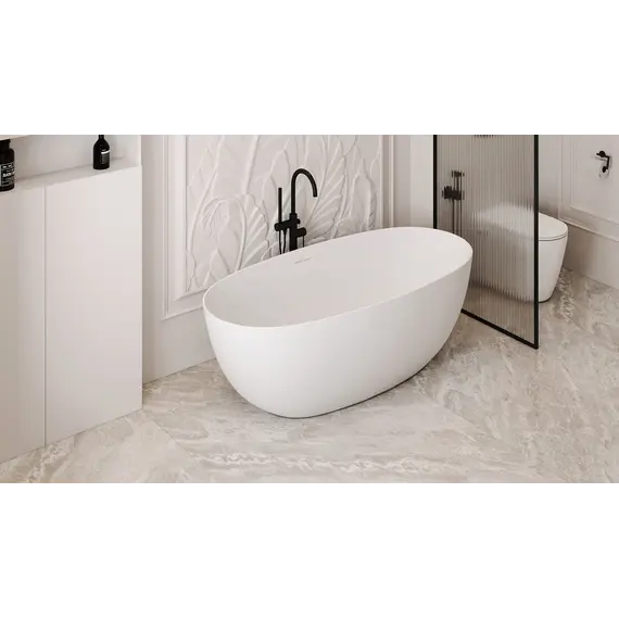 Ванна из искусственного камня ABBER Stein AS9624 белая матовая