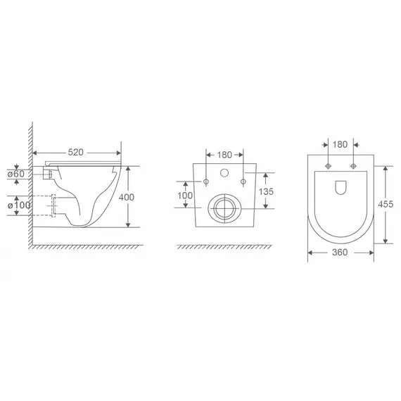 Комплект подвесной унитаз ABBER Bequem AC1132TC белый, с закрытым дном с инсталляцией AC0105 и кнопкой AC0120MB черный матовый