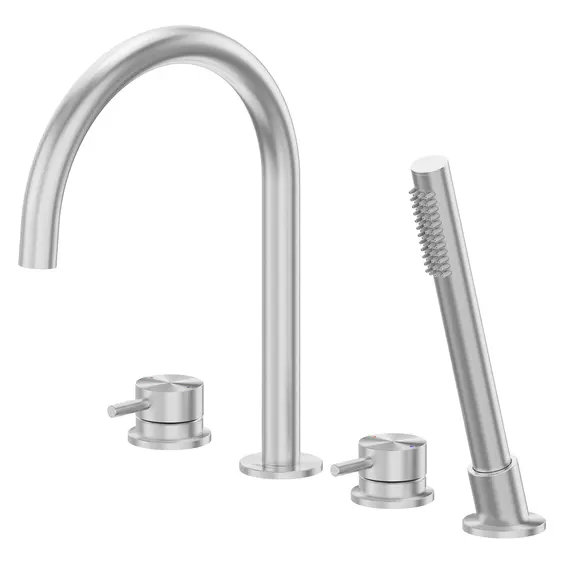 Смеситель ABBER Wasser Kreis 316 AF8113BST на борт ванны, сталь брашированная