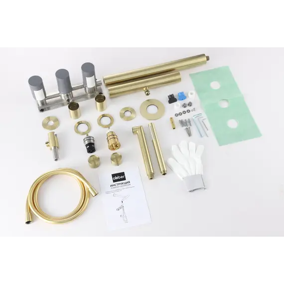 Душевая система ABBER Perfekte 316 AF8A18BG скрытого монтажа , золото брашированное