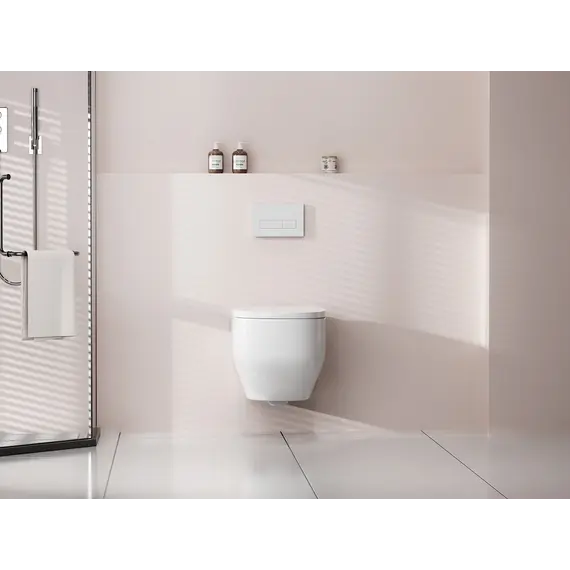 Унитаз ABBER Rechteck AC1218 подвесной белый, безободковый, смыв торнадо и струйный смыв