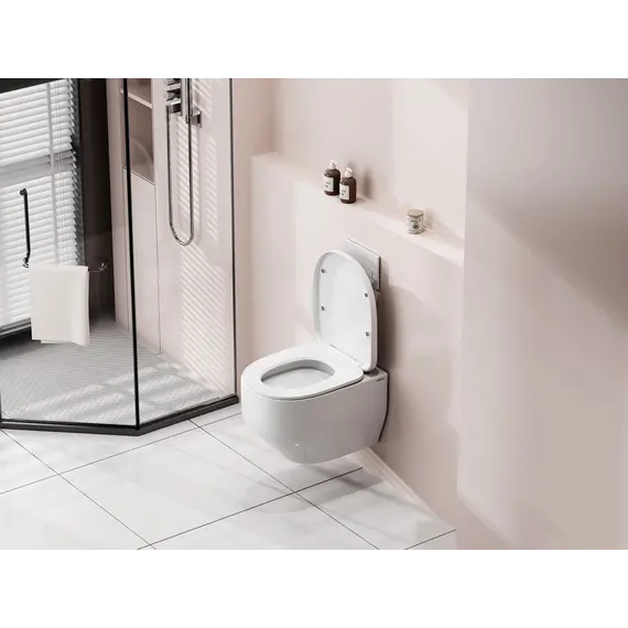 Унитаз ABBER Rechteck AC1218 подвесной белый, безободковый, смыв торнадо и струйный смыв