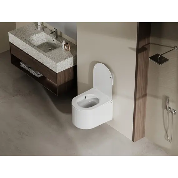 Унитаз ABBER Bequem AC1129 подвесной белый, безободковый, смыв торнадо