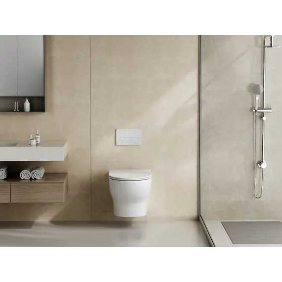 Унитаз ABBER Bequem AC1128 подвесной белый, безободковый, смыв торнадо