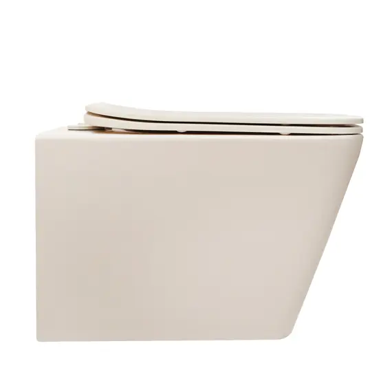 Унитаз ABBER Rechteck AC1201MBE подвесной светло-бежевый матовый, безободковый