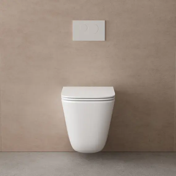 Унитаз ABBER Rechteck AC1220TC подвесной белый, безободковый, смыв торнадо, с закрытым дном