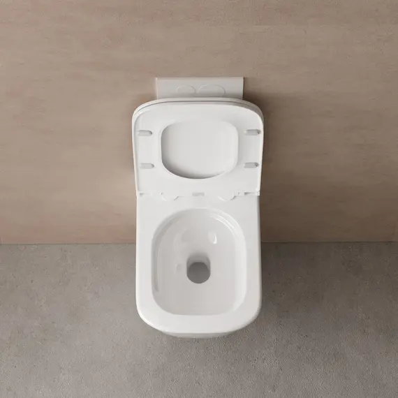 Унитаз ABBER Rechteck AC1220TC подвесной белый, безободковый, смыв торнадо, с закрытым дном