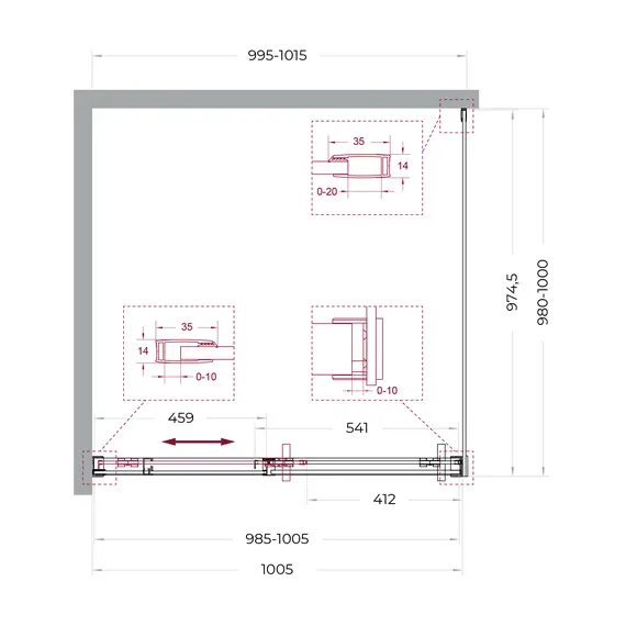 Душевой уголок BelBagno SOFT_CLOSE-1-A/AH-1/-C-GM