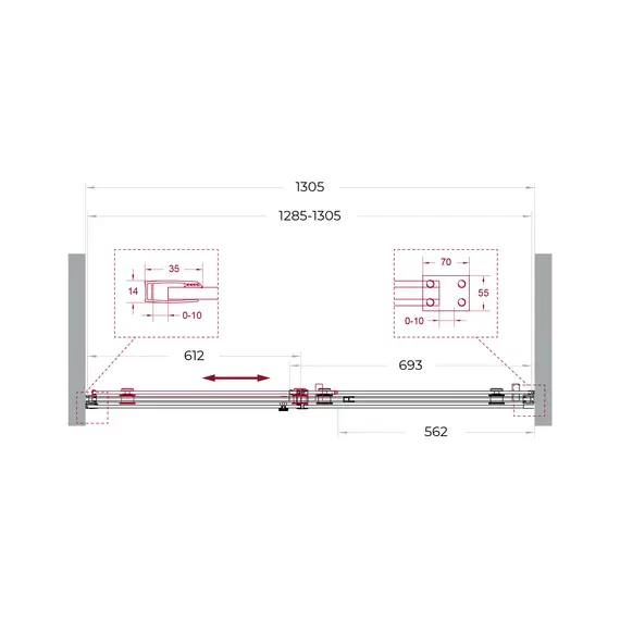 Душевая дверь BelBagno SOFT_CLOSE-2-BF-1/-C-GM