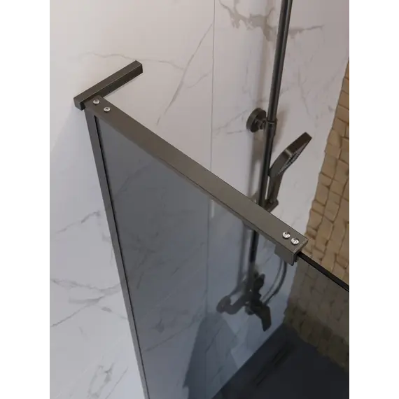 Душевая перегородка BelBagno UNO-L-1-TB/-GR-GM тонир.серый/оруж.сталь