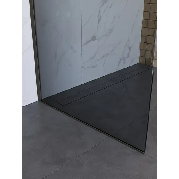 Душевая перегородка BelBagno UNO-L-1-TB/-GR-GM тонир.серый/оруж.сталь