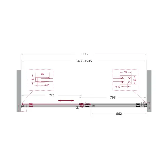 Душевая дверь BelBagno SOFT_CLOSE-2-BF-1/-C-GM