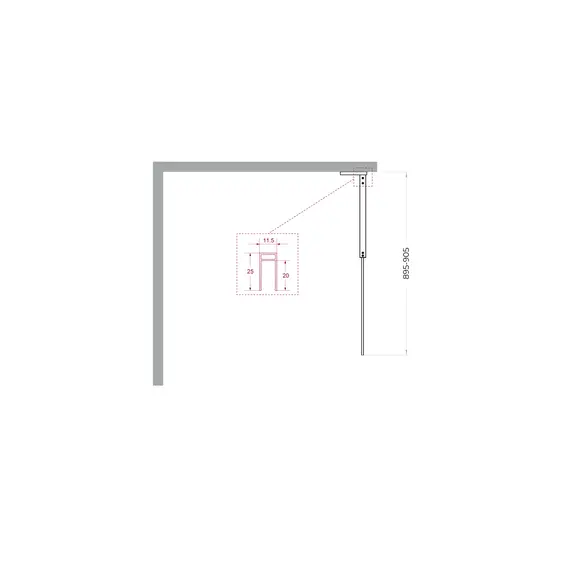 Душевая перегородка BelBagno UNO-L-1-TB/-GR-GM тонир.серый/оруж.сталь