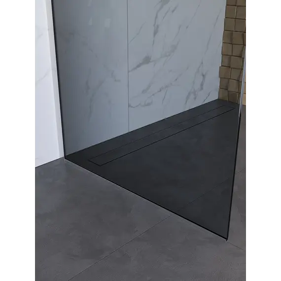 Душевая перегородка BelBagno UNO-L-1-TB/-GR-Cr тонир/хром