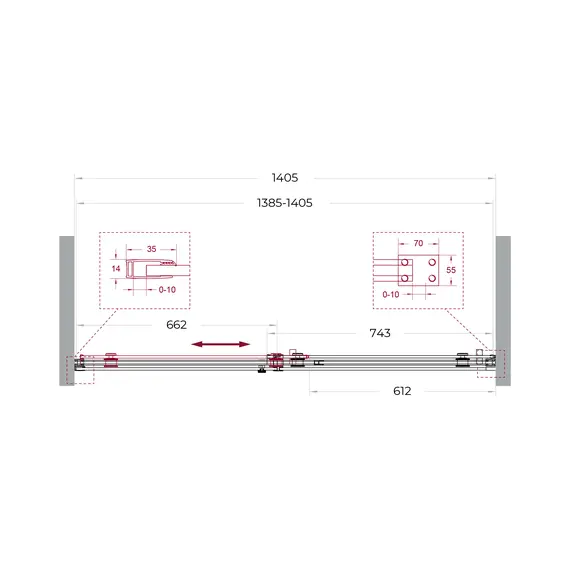 Душевая дверь BelBagno SOFT_CLOSE-2-BF-1/-C-GM