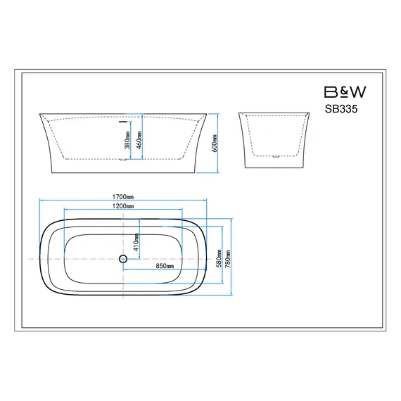 Акриловая ванна Black&White SB335