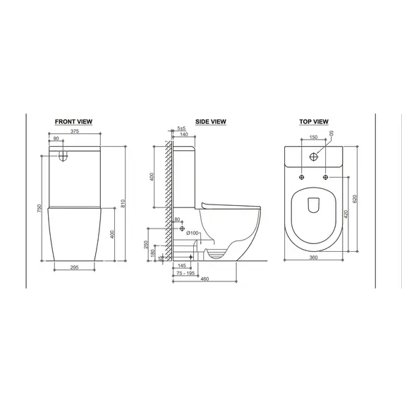 Унитаз керамический Black&White W-7789
