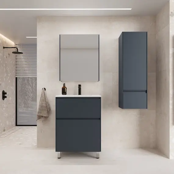 Тумба напольная Style line "ЛИМА " эмаль, с раковиной LINE, 2 ящ., PLUS, графит