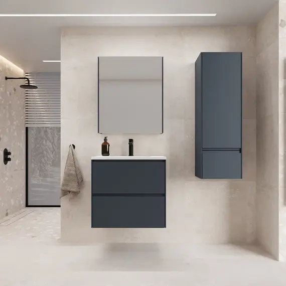 Тумба подвесная Style line "ЛИМА эмаль, с раковиной  LINE, 2 ящ., PLUS, графит