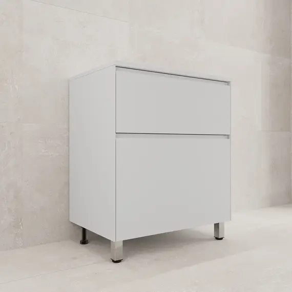 Тумба напольная Style line  "ЛИМА" эмаль, с раковиной LINE , 2 ящ., PLUS, белый матовый