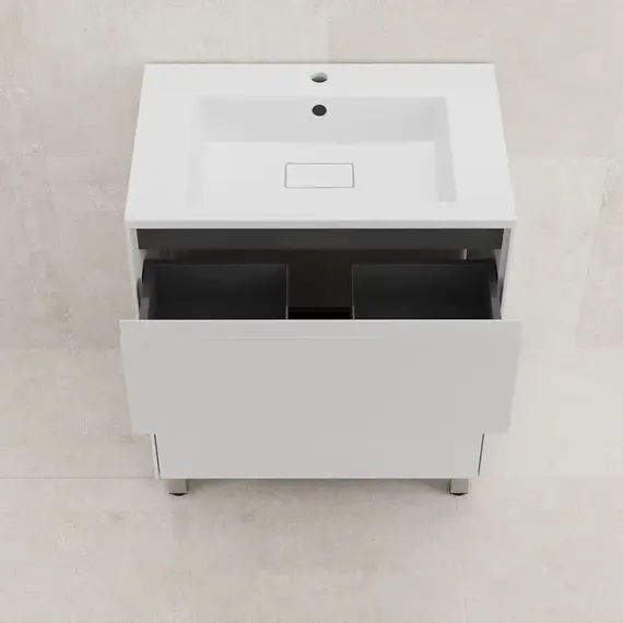 Тумба напольная Style line  "ЛИМА" эмаль, с раковиной LINE , 2 ящ., PLUS, белый матовый