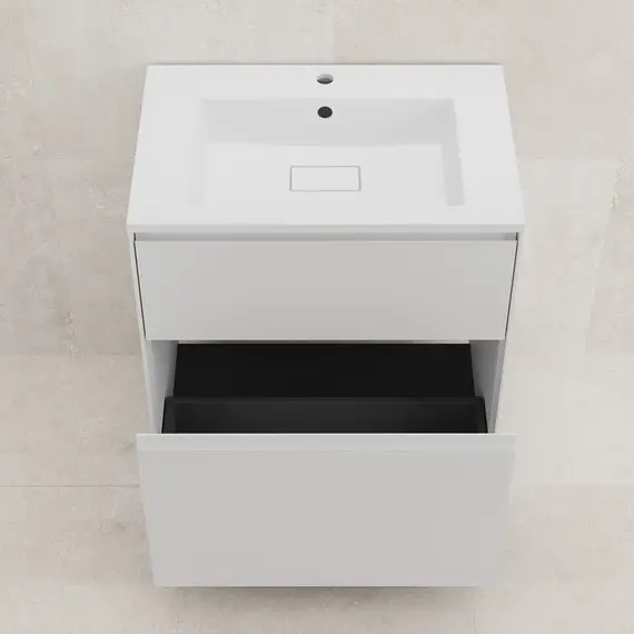 Тумба напольная Style line  "ЛИМА" эмаль, с раковиной LINE , 2 ящ., PLUS, белый матовый