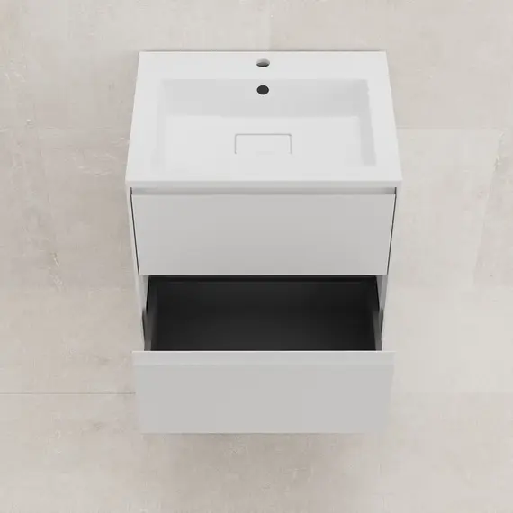 Тумба подвесная Style line  "ЛИМА" эмаль, с раковиной  LINE, 2 ящ., PLUS, белый матовый