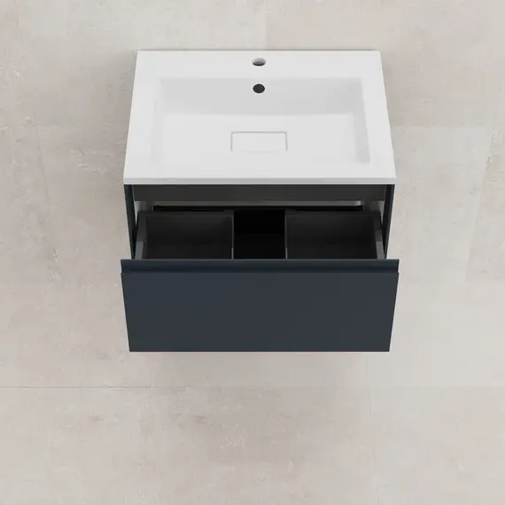 Тумба подвесная Style line "ЛИМА эмаль, с раковиной  LINE, 2 ящ., PLUS, графит